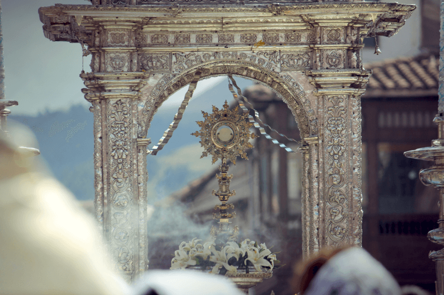 Holy Tabernacle in procession for Corpus Christi